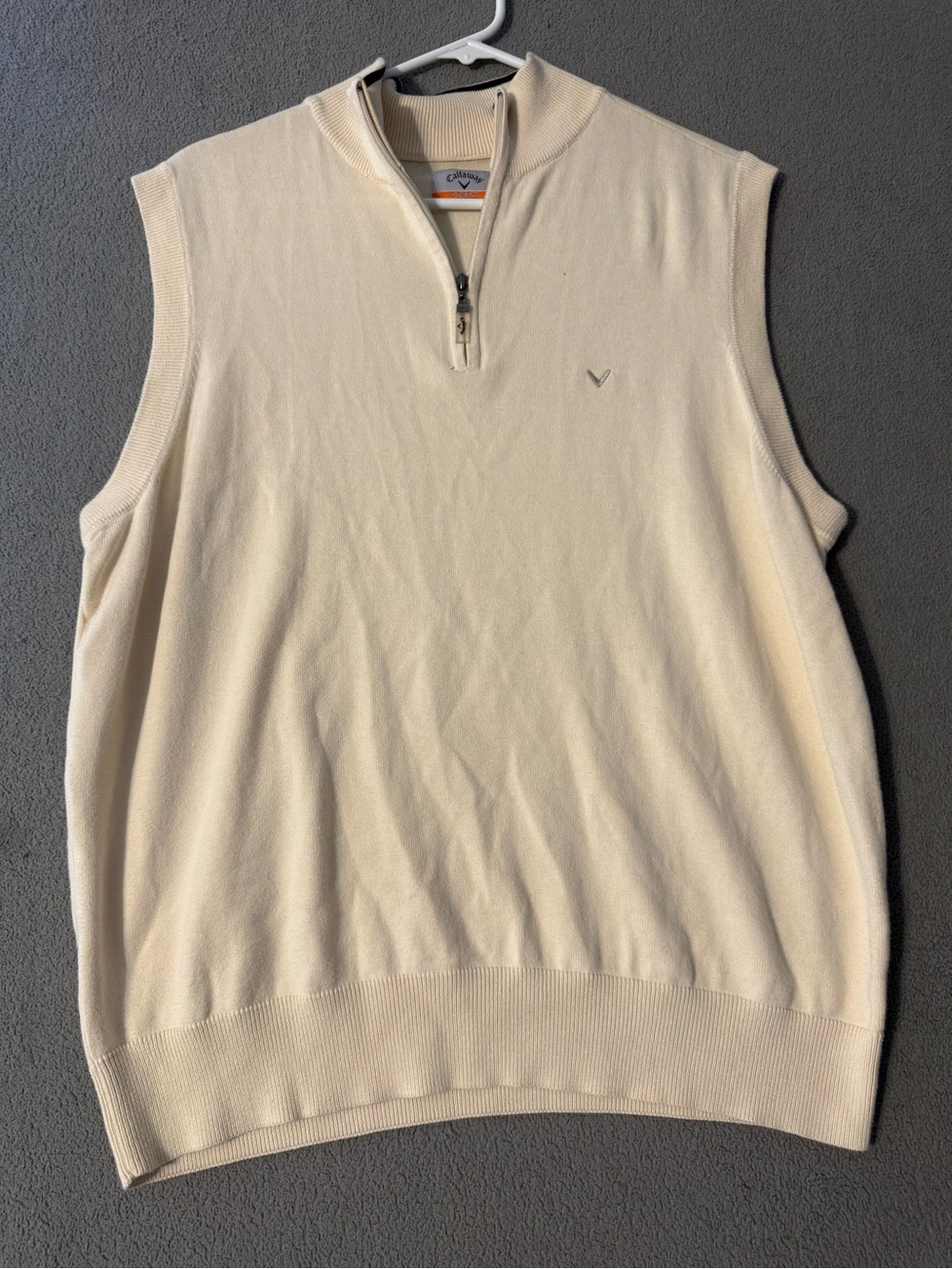 Callaway Men’s Cream Zip-Neck Sweater Vest